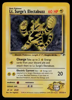 Lt. Surge's Electabuzz 27/132 Rare Gym Heroes Pokemon Unlimited Lightly Played - Image 1