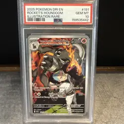 Pokemon TCG Team Rockets Houndoom Illustration Rare Card 191/182 PSA 10 - Image 1