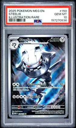 2025 POKEMON MEG EN-MEGA EVOLUTION ILLUSTRATION RARE #150 STEELIX PSA 10 - Image 1