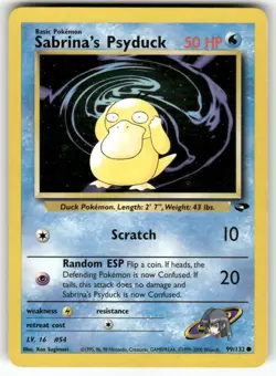 Sabrina's Psyduck 99/132 Common Gym Challenge Pokemon Unlimited Lightly Played - Image 1