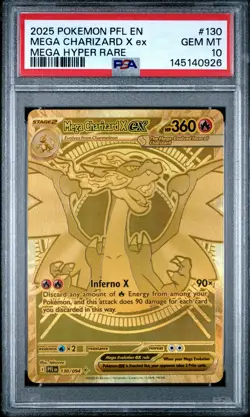 PSA 10 - Mega Charizard X ex 130/094 ME Phantasmal Flames [JEC] - Pokemon - Image 1