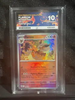Flareon Master ball Reverse Foil #013/131 ACE 10 Gem Mint Prismatic Evolutions - Image 1