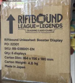 RIFTBOUND UNLEASHED LEAGUE OF LEGENDS - BOOSTER BOX CASE (6 BOXES, SEALED) - Image 1