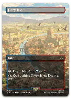 Fiery Islet (Borderless) #112 (NM) Assassin's Creed ACR Magic MTG - Image 1