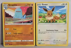 McDonald's 2024 Promo 3X Card Lot Rayquaza Eevee & Quagsire Pokemon TCG Cards NM - Image 2