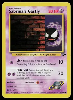 Pokemon Card Gym Challenge Sabrina's Gastly 96/132 Common - Image 1