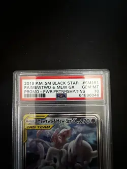 Mewtwo & Mew GX SM Black Star Promo SM191 2019 PSA 10 TAG TEAM GX Holo - Image 3