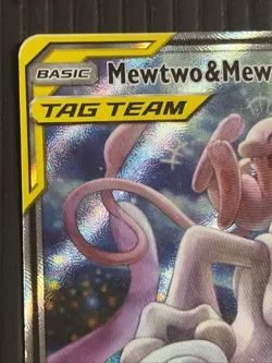Pokemon Mewtwo & Mew GX SM191 SM Black Star Promo TAG TEAM GX Holo Scratched - Image 2