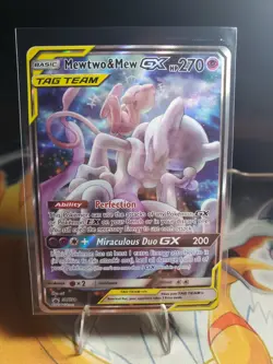 Pokemon Mewtwo & Mew GX Tag Team SM191 Promo Holo Card English 2019 SM Promos - Image 1