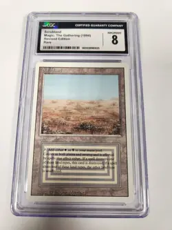 Scrubland - MTG - Revised Edition - 1994 - Rare Dual Land - CGC Graded 8 NM/MINT - Image 1