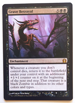 MTG Grave Betrayal RTR 67 Rare Black Enchantment Zombie LP - Image 1