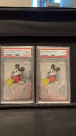 2023 TOPPS CHROME DISNEY100 #1 MICKEY MOUSE PSA 10 + PSA 9 - Image 1