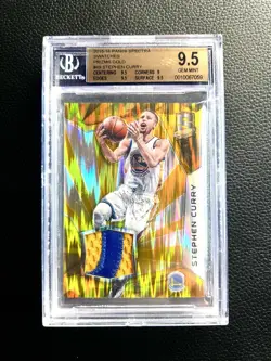 2015-16 Panini Spectra Swatches Stephen Curry Gold Prizm Patch /10 BGS 9.5 - Image 1