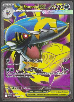 MEGA SHARPEDO EX 113/094 PHANTASMAL FLAMES ULTRA RARE POKEMON NEAR MINT - Image 1