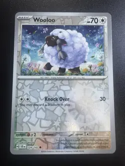 Wooloo 124/142 Reverse Holo Common Stellar Crown Pokemon - Image 1