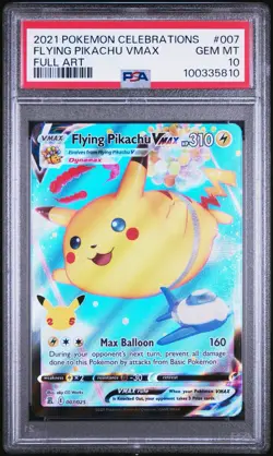Pokemon Flying Pikachu VMAX 007/025 Celebrations Full Art Holo PSA 10 - Image 1