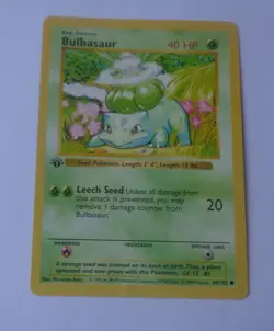 Pokemon Bulbasaur, 44/102, 40 HP, 1st. Edition, Unplayed, Shadowless - Image 1