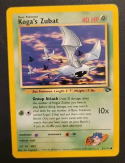 Pokemon Koga's Zubat 83/132 Common Gym Challenge Unlimited - Image 1