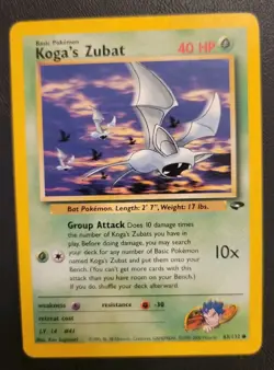Pokemon Koga's Zubat 83/132 Common Gym Challenge Unlimited - Image 2