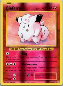 Clefairy 63/108 Rare Evolutions Pokemon Reverse Holo Near Mint - Image 1