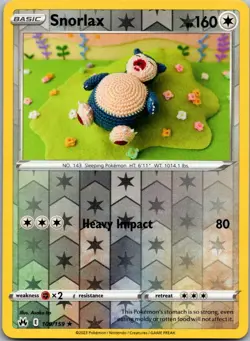 Snorlax 109/159 Rare Crown Zenith Pokemon Near Mint - Image 1