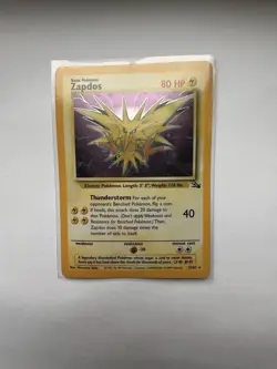 Pokemon Zapdos Holo Fossil 15/62 WOTC Vintage 1999 – LP Good Condition - Image 4