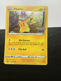 Pikachu Holo SWSH234 Pokemon Sword and Shield Promo With Swirl - Image 1