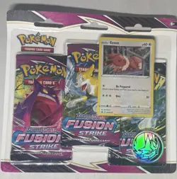 Pokemon TCG Fusion Strike 3 Pack Blister Eevee Promo Sealed - Image 1