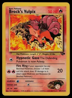 Brock's Vulpix 37/132 Uncommon Gym Challenge Pokemon Unlimited Lightly Played - Image 1