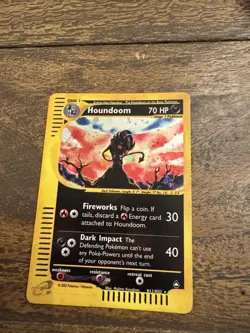 Pokemon TCG 2003 Aquapolis Houndoom H11/H32 Holo Rare English Stage 1 70 MP/DMG - Image 1