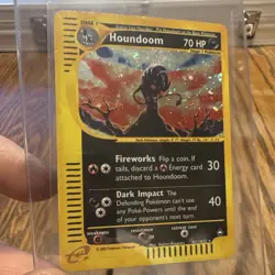 Nintendo Pokemon TCG Aquapolis Houndoom H11/H32 Holo Rare 2002 Eng 70 HP - Image 1