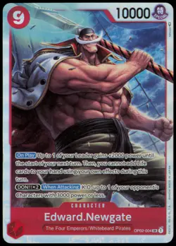 EDWARD NEWGATE (004) OP02-004 SR PARAMOUNT WAR ONE PIECE JOLLY ROGER FOIL NM - Image 1