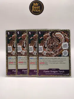 One Piece - 4x EB04-040 Flame Dragon Torch (Foil) Rare Near Mint - Image 1