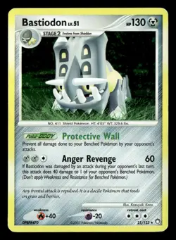 Bastiodon 21/123 Holo Deck Exclusives DP Mysterious Treasures Pokemon Card - Image 2