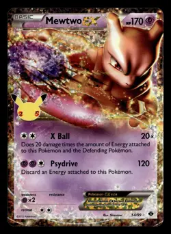 Mewtwo EX 54/99 Holo Celebrations: Classic Collection Pokemon Card - Image 2