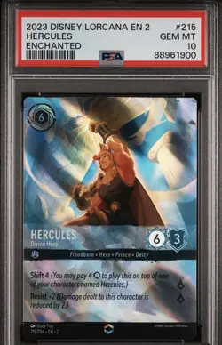 Hercules - Divine Hero - #215 Lorcana Rise Of The Floodborn - Enchanted PSA 10 - Image 1