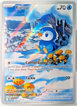 Pokemon Mega Evolution Phantasmal Flames Piplup 098 Illustration Rare Full Art - Image 1