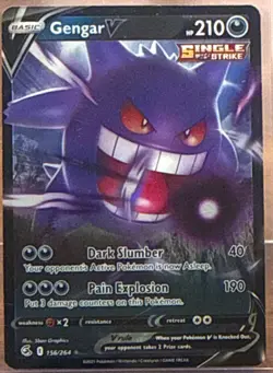 Gengar V 156/264 Fusion Strike Holo Ultra Rare Single Strike EN 2021 HP210 - Image 1