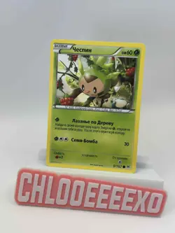 Pokemon TCG Chespin 9/162 BREAKthrough Set (2015) Russian NM Rare Vintage - Image 1
