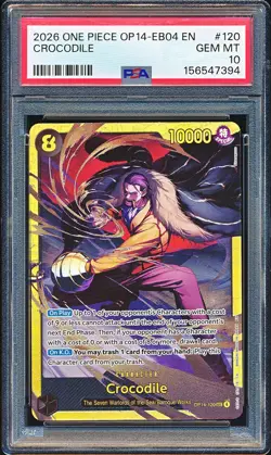 CROCODILE ONE PIECE AZURE SEA'S SEVEN FOIL SEC OP14-120 PSA 10 GEM MINT - Image 1