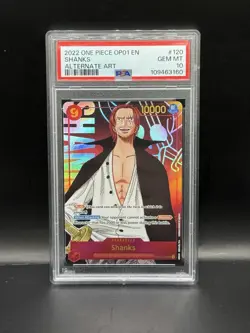 2022 One Piece Romance Dawn OP01-120 SEC EN Shanks Alternate Art PSA 10 - Image 1