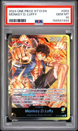 2024 One Piece EN Monkey D. Luffy ST13-003 Foil PSA 10 - Image 1