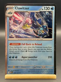 Clawitzer Cosmo Holo RARE 038/132: Pokemon TCG card Mega Evolution Base NM - Image 1