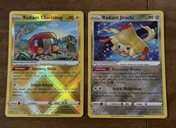Pokemon Cards, Roxanne Card Art, Psychic Gold, Radiant Jirachi/Charjabug - Image 5