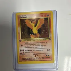 Pokemon TCG Moltres 12/62 Fossil 1st Edition Holo Rare English 1999 - Image 1
