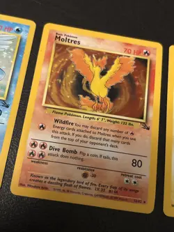Pokemon TCG Fossil Holo Legendary Birds Zapdos 15/62 Moltres 12/62 Articuno 2/62 - Image 3
