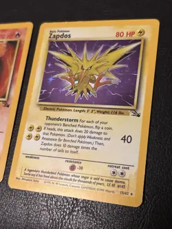 Pokemon TCG Fossil Holo Legendary Birds Zapdos 15/62 Moltres 12/62 Articuno 2/62 - Image 4