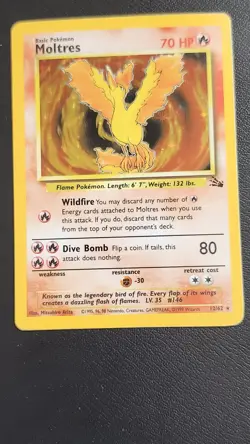 Pokemon TCG Moltres 12/62 Fossil Holo Rare Unlimited English Very good condition - Image 1