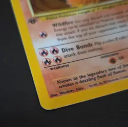 Pokemon TCG Moltres Holo Rare Fossil 12/62 1st edition 70 HP English 1999 - Image 2