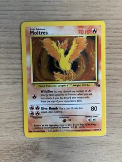 Moltres Holo 12/62 - Pokemon Fossil TCG WOTC LP - Image 2